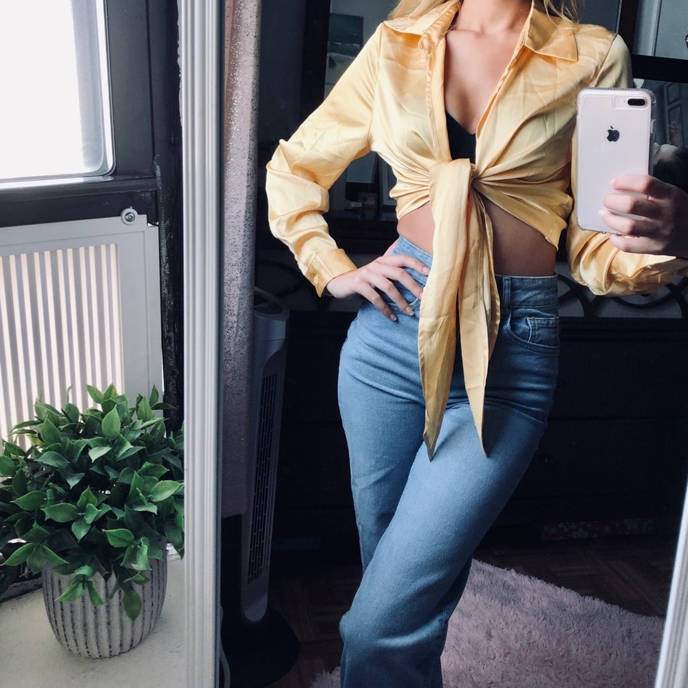 Yellow Satin Blouse